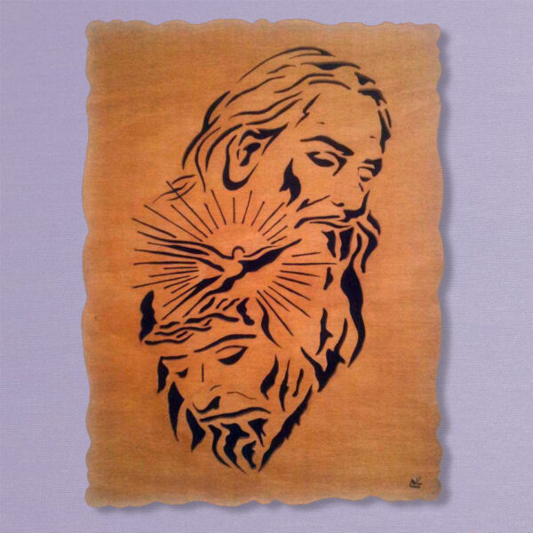 Quadro Trinità traforo in legno 30 x 44 cm