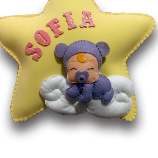 Annuncio nascita fuoriporta Bimba su stella in fommy 30cm - immagine 2
