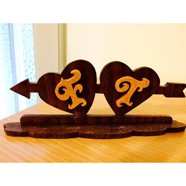 Cuori con iniziali personalizzate traforo in legno