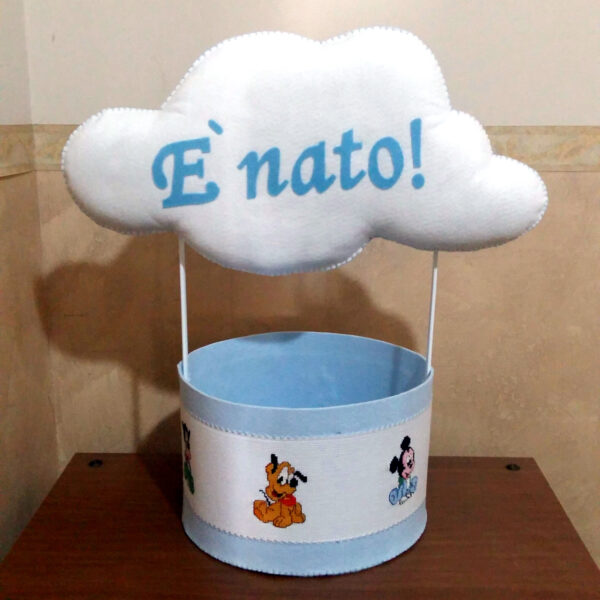Cestino annuncio nascita con Baby Disney in feltro