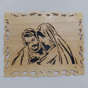 Quadro Sacra famiglia traforo in legno