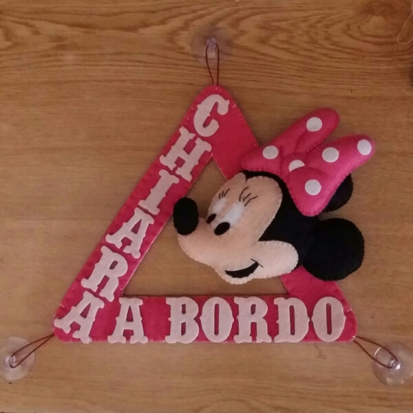 Annuncio Nascita Bimba a bordo Minnie in pannolenci