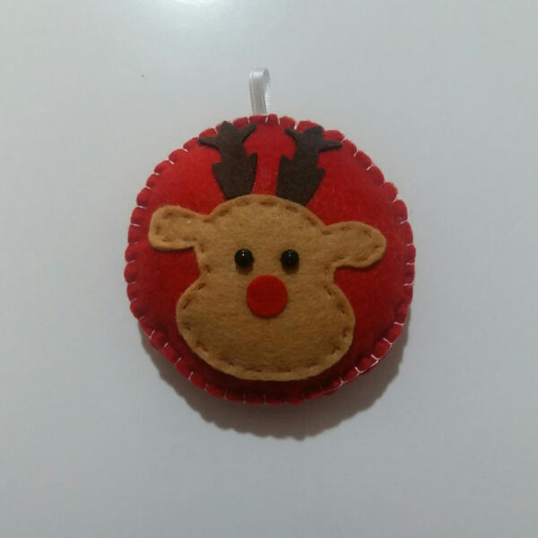 Pallina con Renna addobbi albero Natale in pannolenci