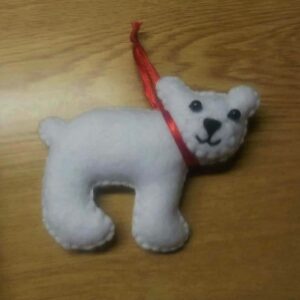 Orso polare addobbi Natale in pannolenci