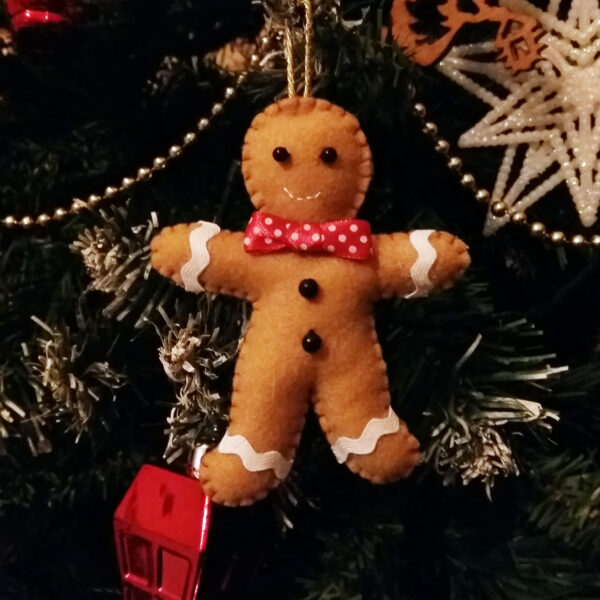 Omino di pan di zenzero addobbi natalizi pannolenci