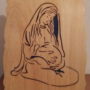 Quadro Madonna incinta traforo in legno